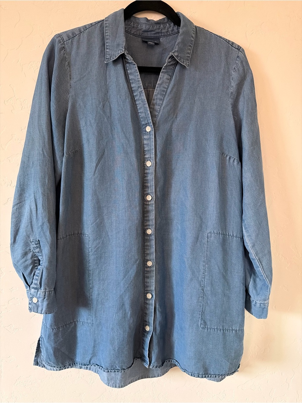 J.jill Denim Button Down Blouse Size S
